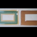 3D folie s imitací dřeva na rámečky k LCD - polotovar před dokončením folie z obou stran