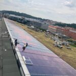 Aplikace sluneční nanofolie 3M Prestige70ext na střechu OC Nový Smíchov Praha